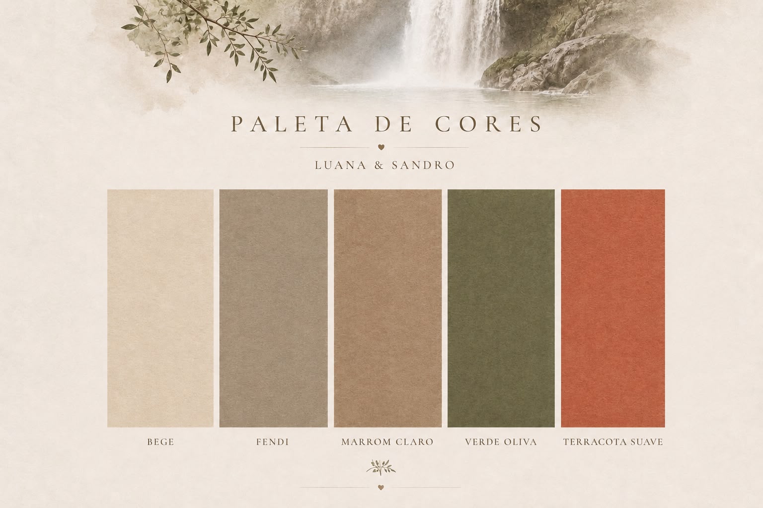 Paleta de cores do casamento